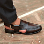 Handmade Chocolate Brown Leather Pehsawari Sandal : Comfortable Men's Footwear