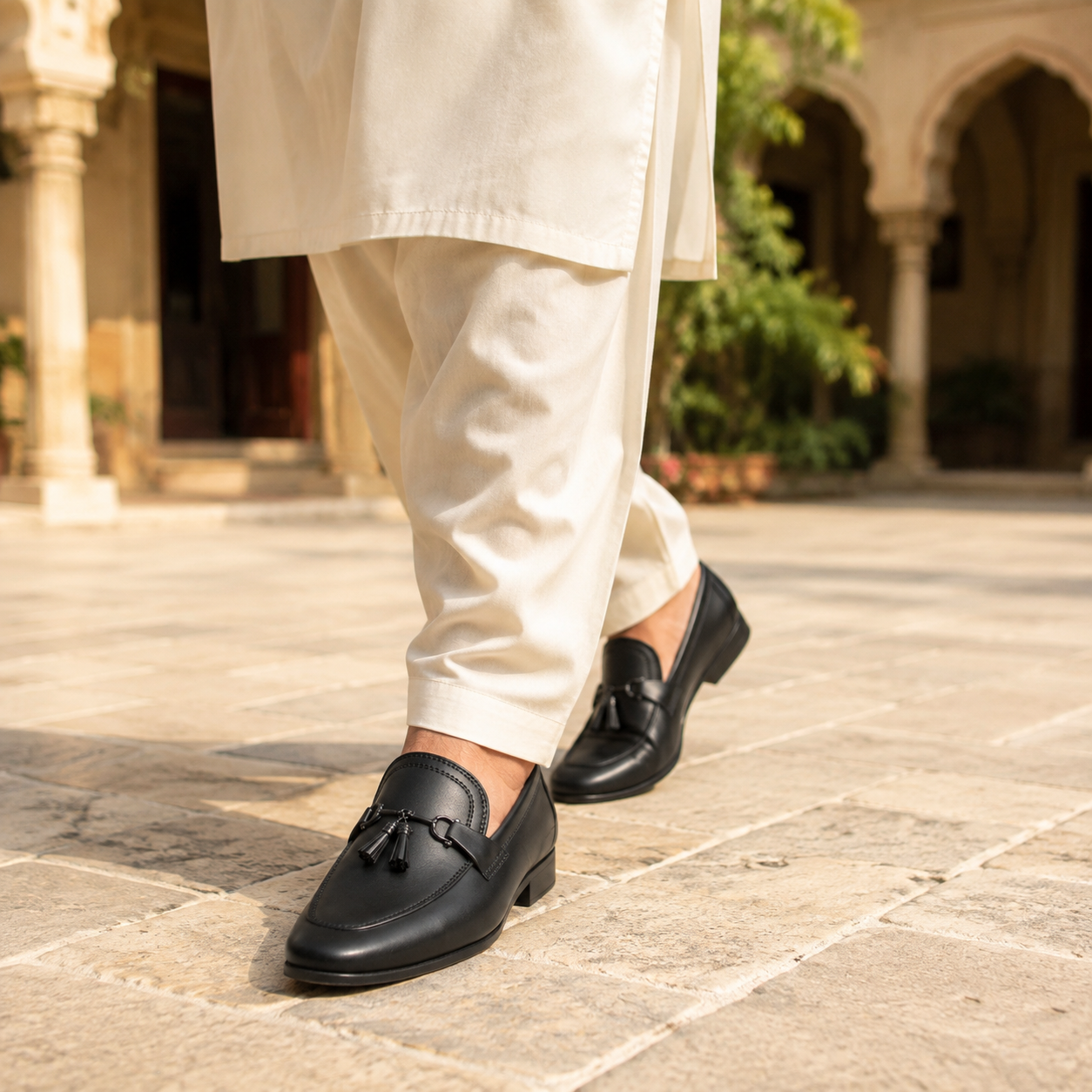 Black Prestige Metal-Buckle Loafers