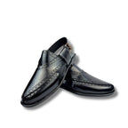 Handmade Black Leather Peshawari Sandal: Men's Leather Chappal