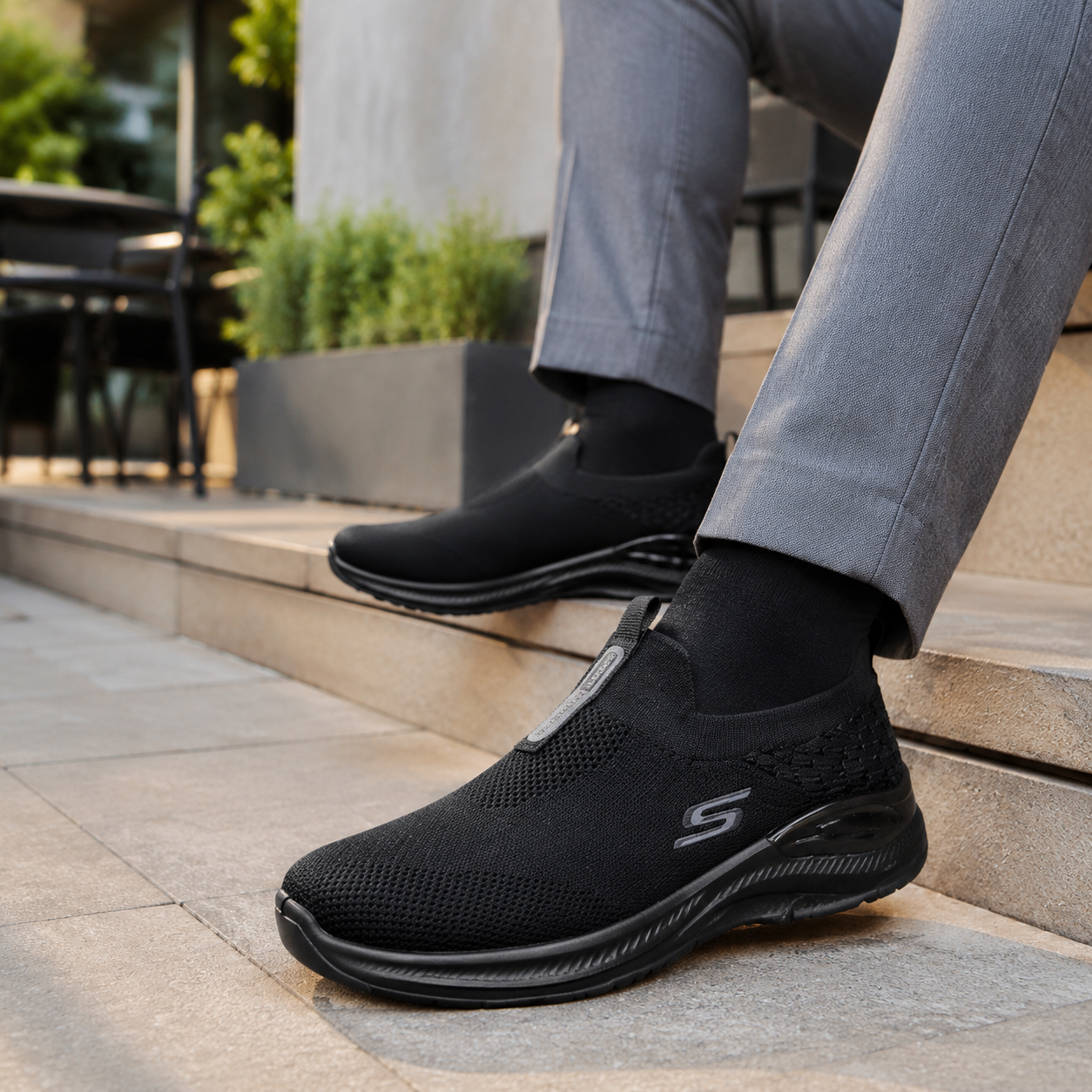 Black Air Flex l Comfort Walk Sneakers