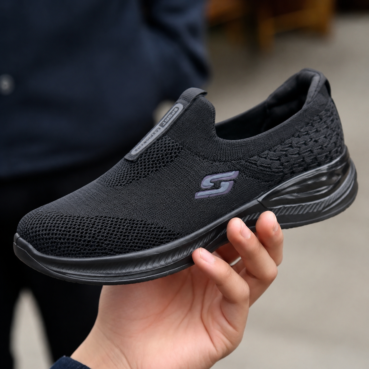 Black Air Flex l Comfort Walk Sneakers