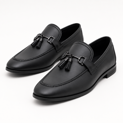 Black Prestige Metal-Buckle Loafers