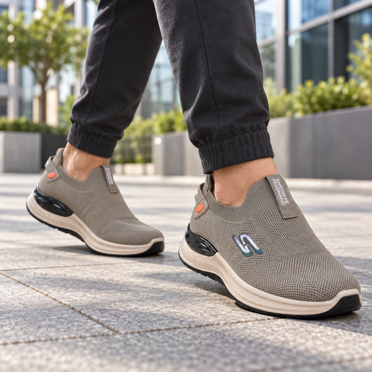 Beige Air Flex | Comfort Walk Skechers