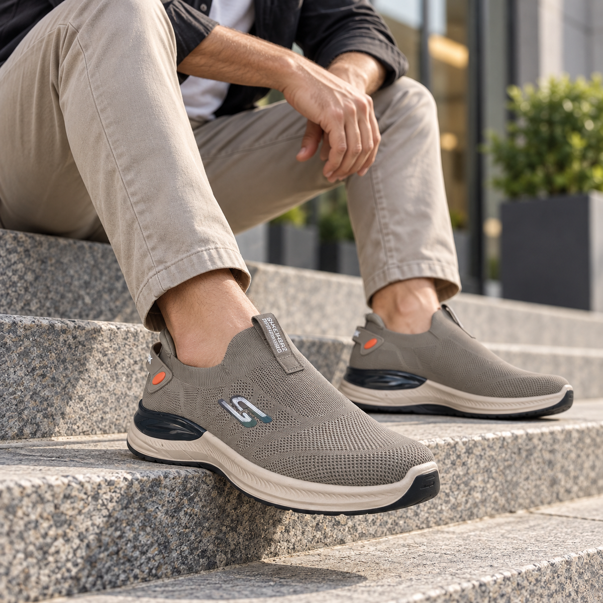 Beige Air Flex | Comfort Walk Skechers
