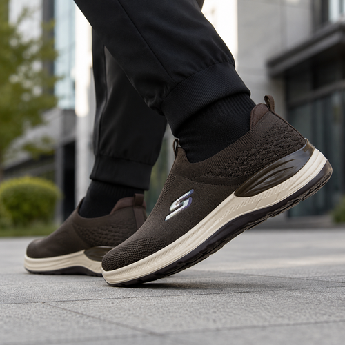 Dark Brown Air Flex | Comfort Walk Skechers