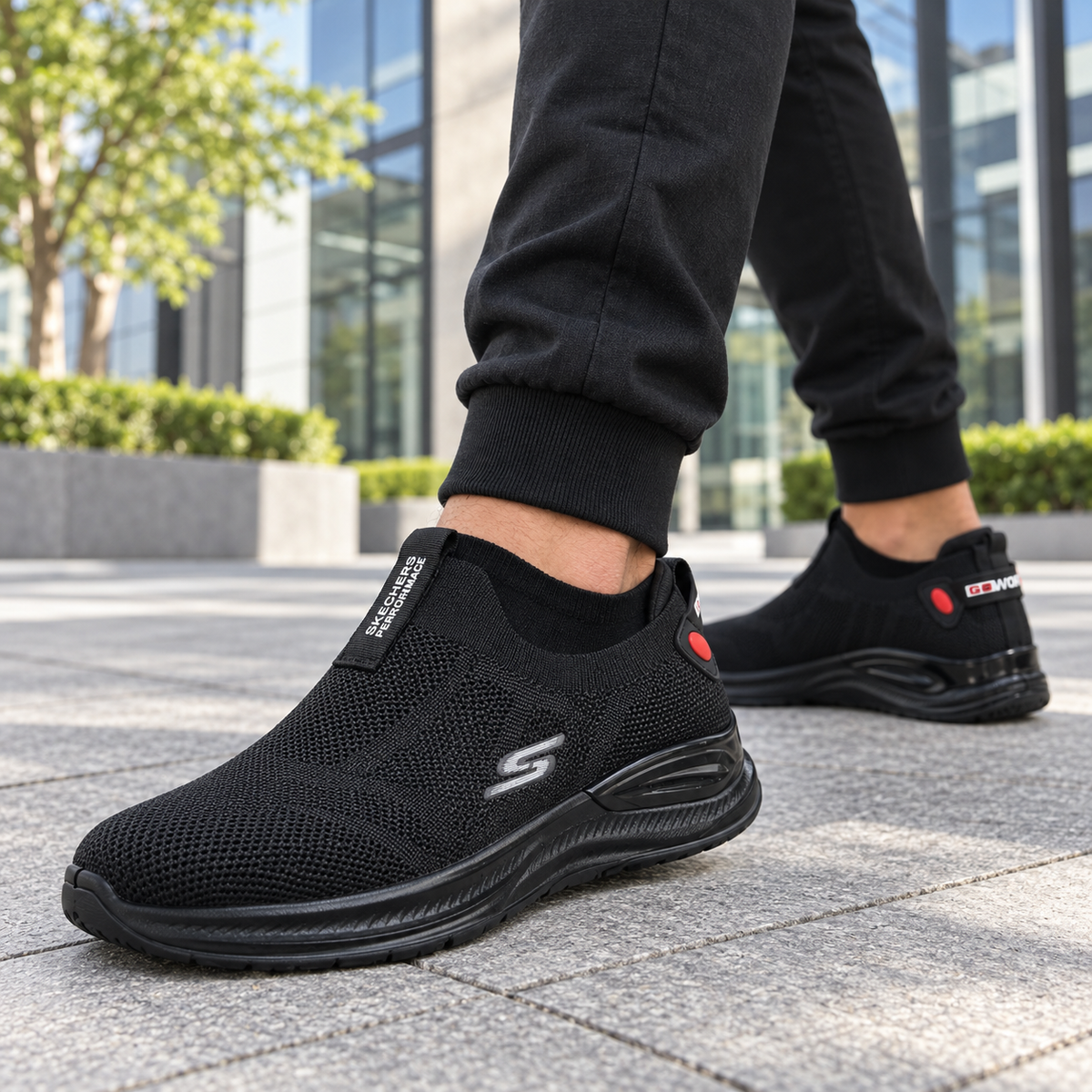 Black Air Flex l Comfort Walk Skechers