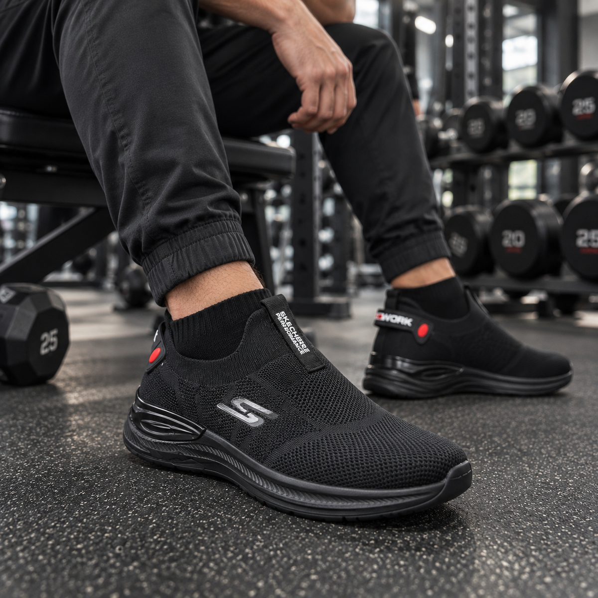 Black Air Flex l Comfort Walk Skechers