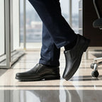 Black Medicated Slip-On Shoes – Comfort & Orthopedic Support