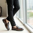Shaded Brown Handmade Loafer With Suede Pattern | With Premium Gel Soul For Comfort