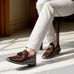 Hand Stiched Brown Croc Pattern Premium Loafer