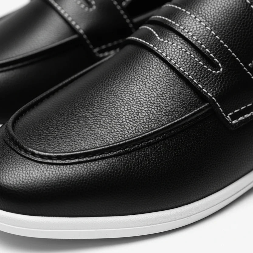 Men’s Sleek Black Formal Hybrid Loafer | Hand-Stitched Artisan Detail – Versatile Daily Wear Comfort