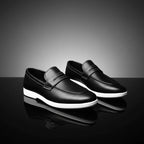 Men’s Sleek Black Formal Hybrid Loafer | Hand-Stitched Artisan Detail – Versatile Daily Wear Comfort