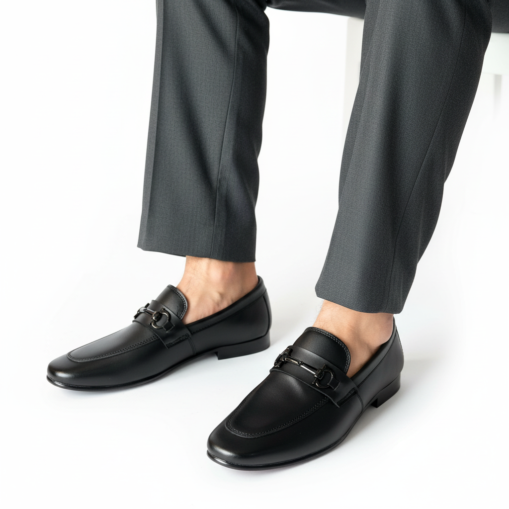 Handstiched Premium Black Loafer | Softsole and daily wear loafer