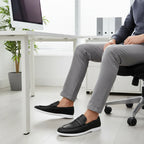 Men’s Sleek Black Formal Hybrid Loafer | Hand-Stitched Artisan Detail – Versatile Daily Wear Comfort