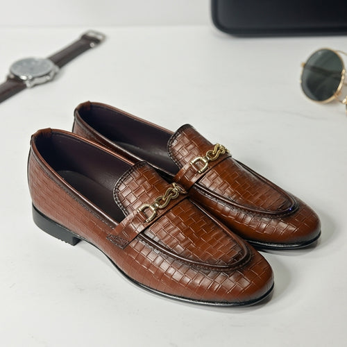 Croc Pattern Pure Leather Loafer | With Comfortable Sole and Padding