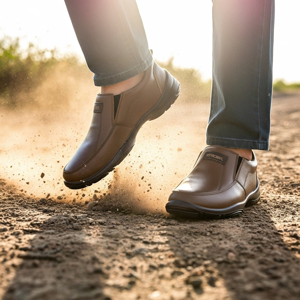 Premium Handcrafted Light Brown Leather Shoes with Medicated Comfort Insole | All-Terrain Durable Sole – Ultimate Daily Wear Comfort