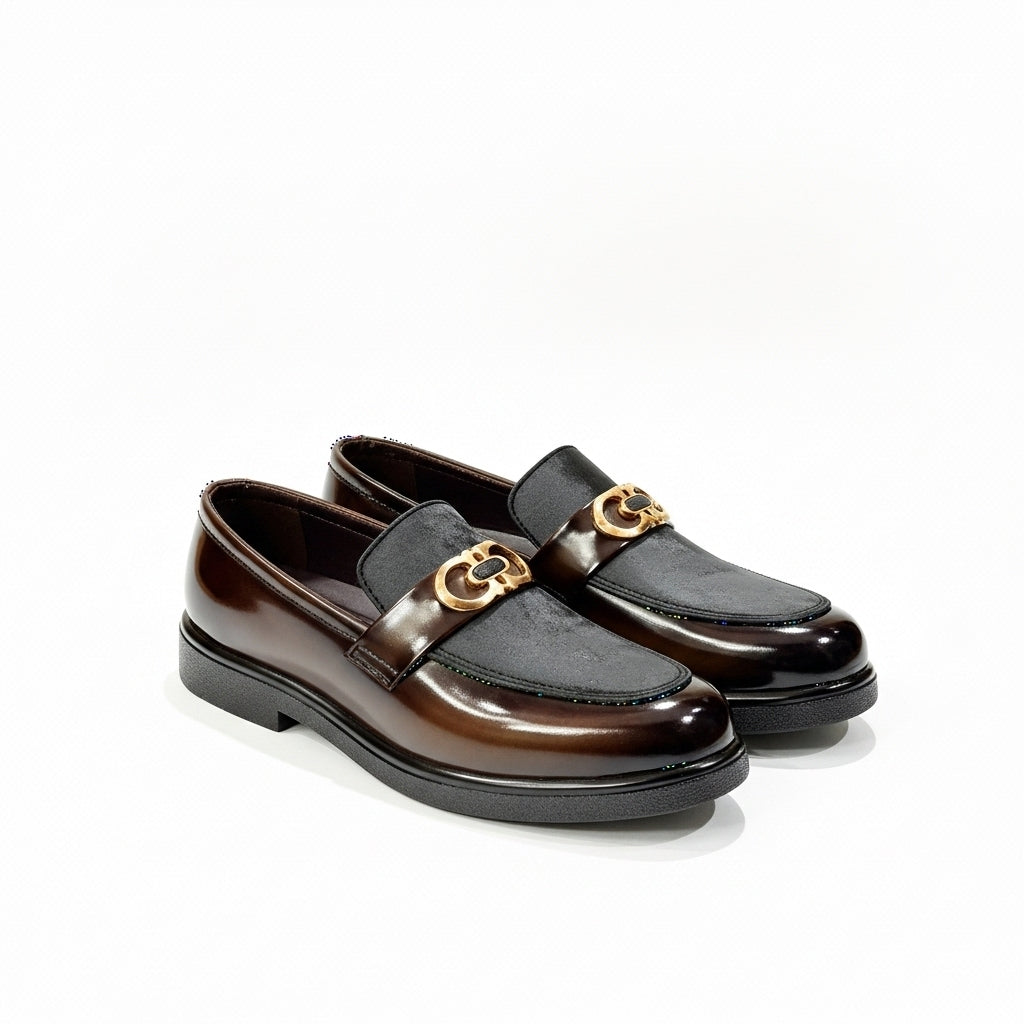 Shaded Brown Handmade Loafer With Suede Pattern | With Premium Gel Soul For Comfort