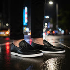 Men’s Sleek Black Formal Hybrid Loafer | Hand-Stitched Artisan Detail – Versatile Daily Wear Comfort