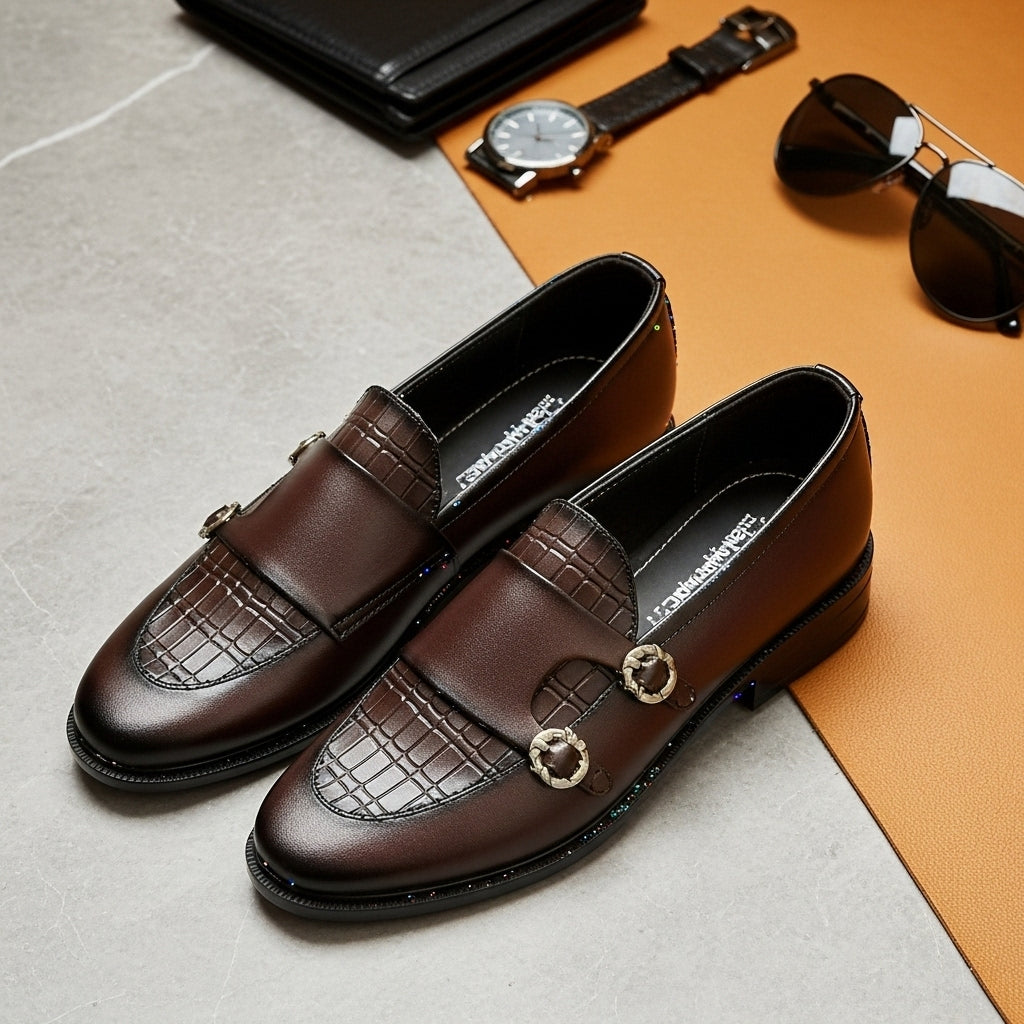 Monk Straps Brown Leather