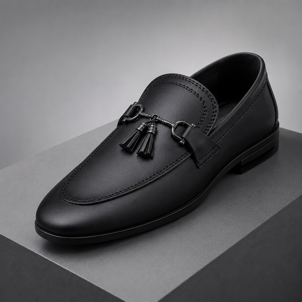 Black Prestige Metal-Buckle Loafers
